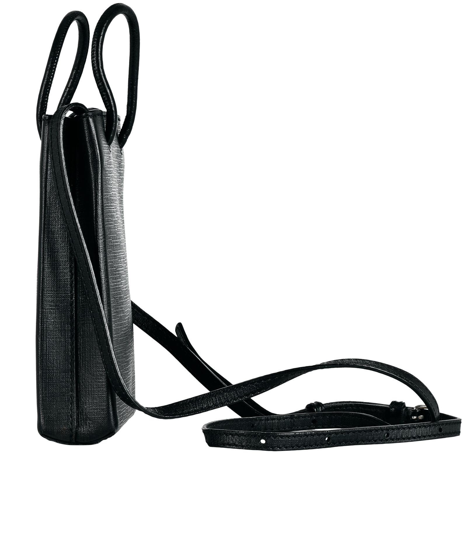 Shopping Phone Holder, &pound;350, Handbags, Black, Leather, Bottom view